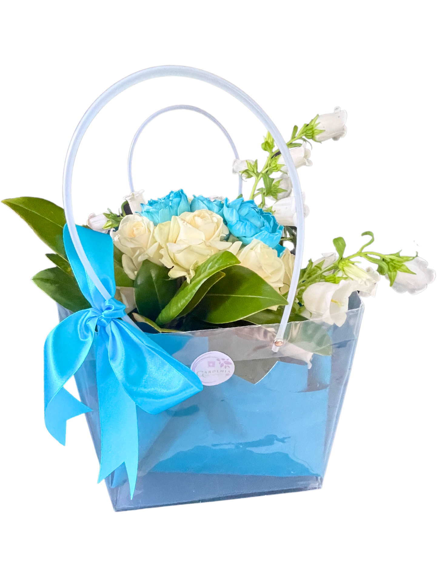 Blue and White Elegance Floral Fusion