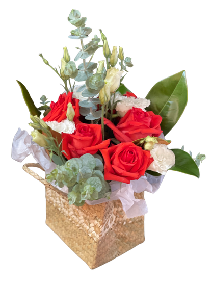 Flax Bag Flower Arrangements
